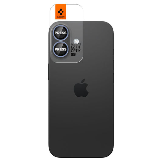 Ochranná fólia na zadnú kameru Spigen GlastR EZ FIT Optik Pro pre Apple iPhone 17 / 16 Plus / 16, tvrdené sklo, sada 2 kusy, modrá
