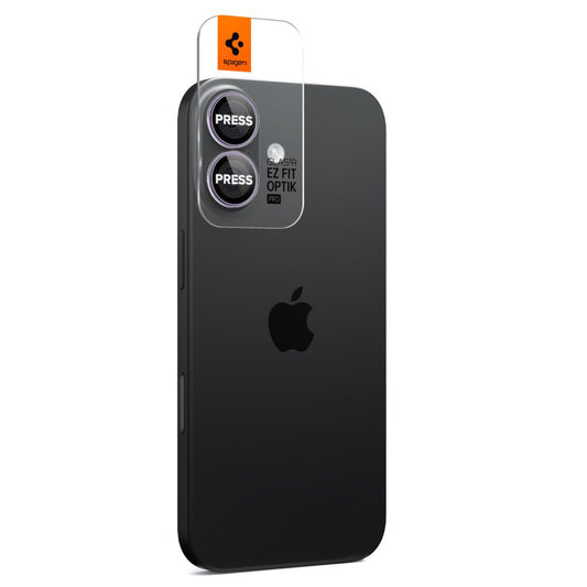 Ochranná fólia na zadnú kameru Spigen GlastR EZ FIT Optik Pro pre Apple iPhone 17 / 16 Plus / 16, Kalené sklo, Sada 2 kusy, Fialová