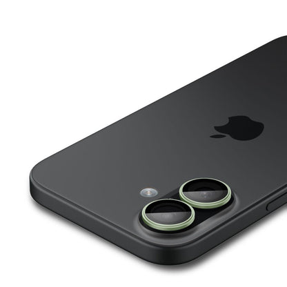 Ochranná fólia na zadnú kameru Spigen GlastR EZ FIT Optik Pro pre Apple iPhone 17 / 16 Plus / 16, Kalené sklo, Sada 2 kusy, Zelená AGL10128