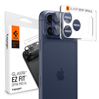 Spigen GlastR EZ FIT Optik Pro XL Rear Camera Protector for Apple iPhone 17 Pro, Tempered Glass, Set of 2 Pieces, Blue