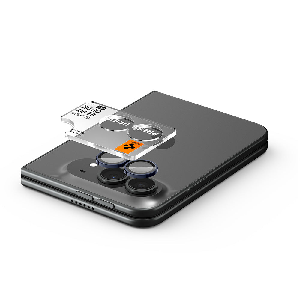 Spigen GlastR EZ FIT Optik Pro Rear Camera Protective Film for Apple iPhone Duo, Tempered Glass, Set of 2 pieces, Navy Blue AGL12011