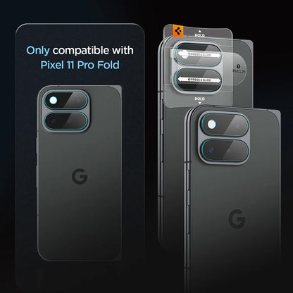 Ochranná fólia na zadnú kameru Spigen GlastR EZ FIT Optik Pro pre Google Pixel 11 Pro Fold, tvrdené sklo, sada 2 kusy, priehľadná AGL11491