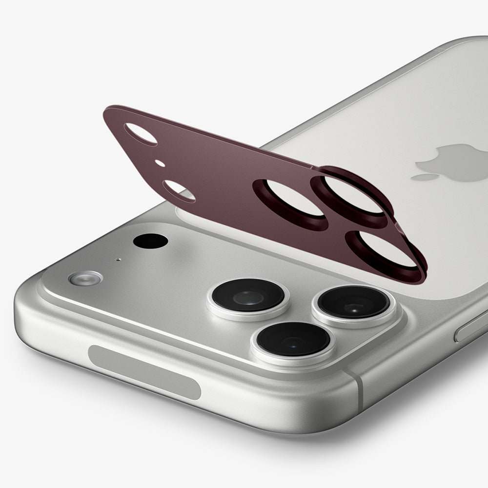 Spigen GlastR EZ FIT Optik Pro XL Rear Camera Protective Film for Apple iPhone 18 Pro Max, Tempered Glass, Burgundy AGL12040