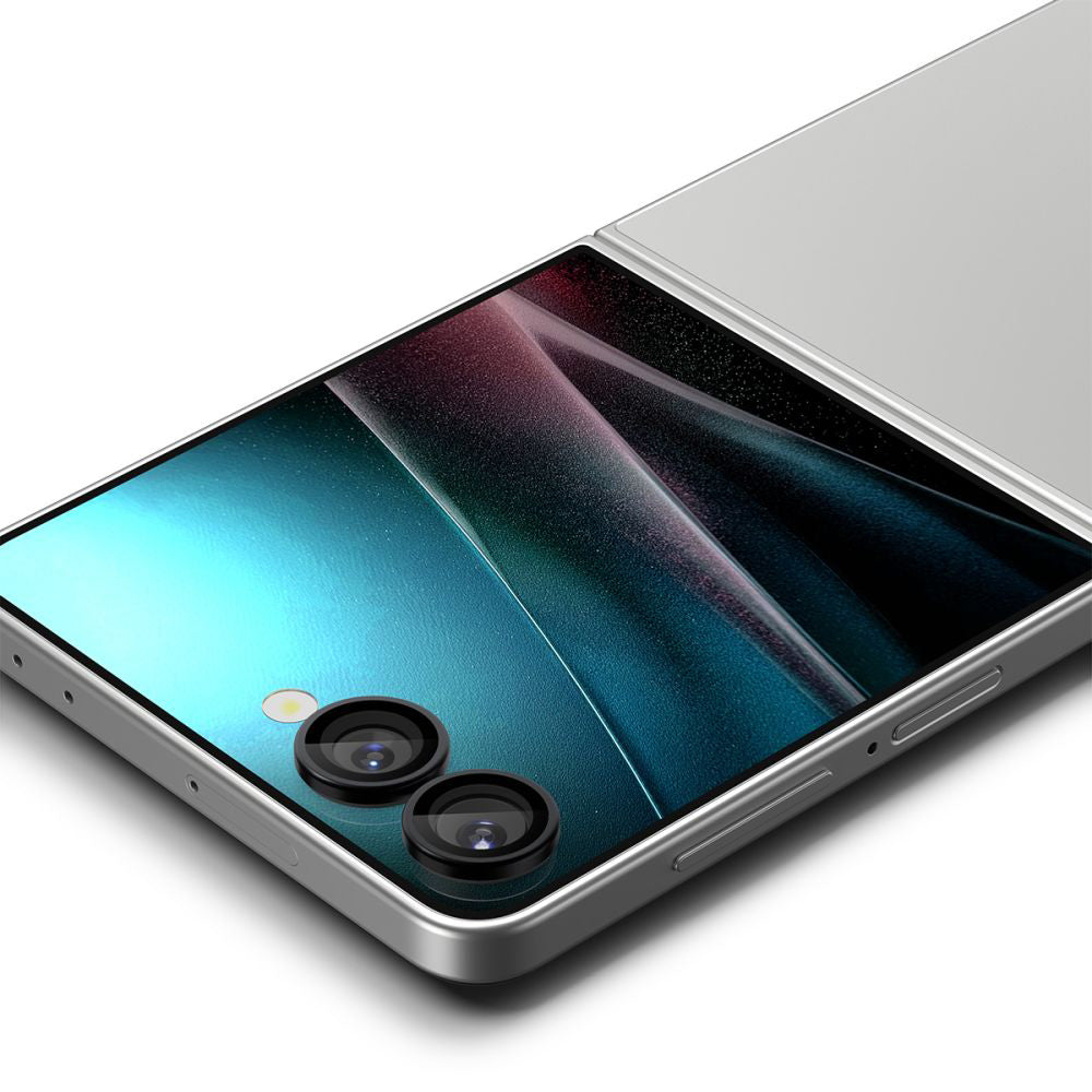 Ochranná fólia na zadnú kameru Spigen GlastR EZ FIT Optik Pro HD pre Samsung Galaxy Z Flip7 F766, Tvrdené sklo, Sada 2 kusy, Čierna AGL09587