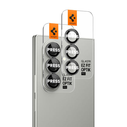 Ochranná fólia na zadnú kameru Spigen GlastR EZ FIT Optik Pro HD pre Samsung Galaxy Z Fold7 F966, Kalené sklo, Sada 2 kusy, Čierna AGL09581