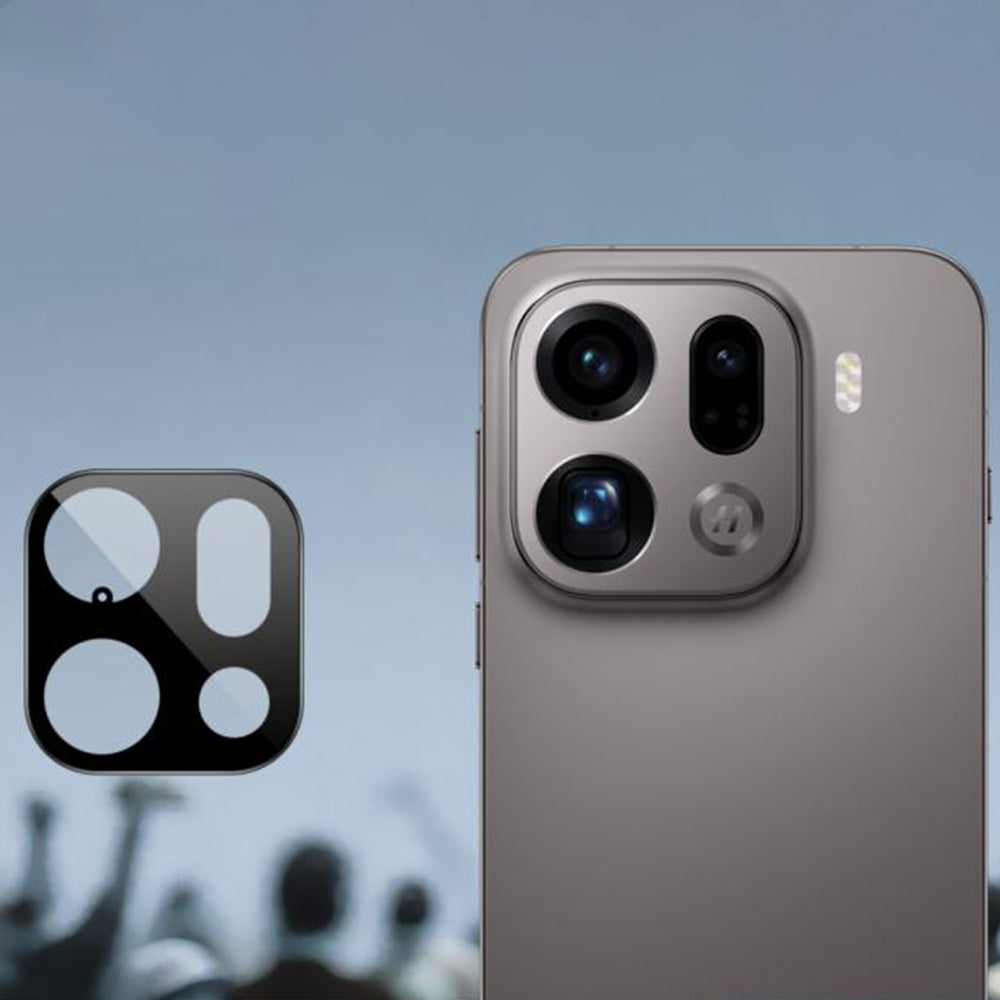 Ochranná fólia Techsuit na zadnú kameru pre Oppo Find X9 Pro, Tvrdené sklo, Čierna