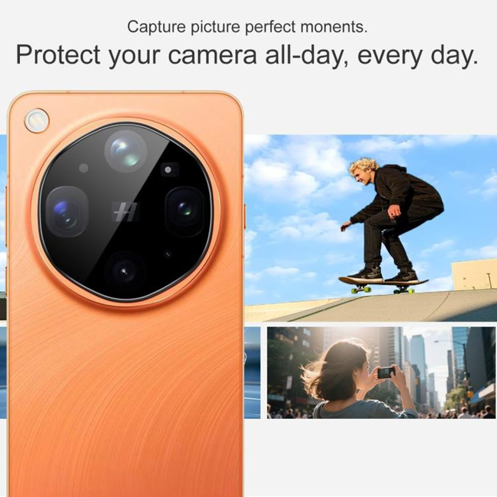 Ochranná fólia na zadnú kameru Techsuit pre Oppo Find X9 Ultra, tvrdené sklo, čierna
