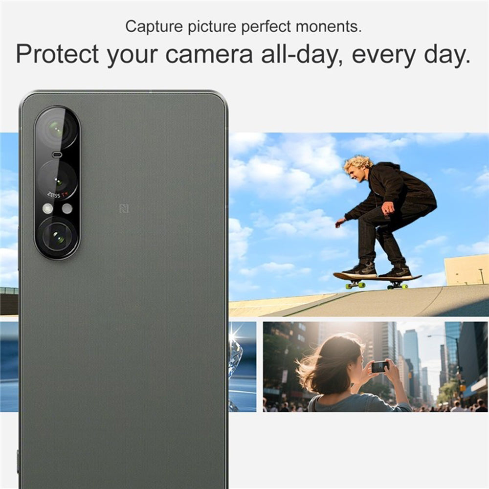 Ochranná fólia na zadnú kameru Techsuit pre Sony Xperia 1 VII, tvrdené sklo, čierna