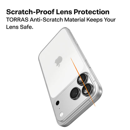 Ochranná fólia na zadnú kameru Torras Lensguard pre Apple iPhone 17 Pro Max / 17 Pro, tvrdené sklo, modrá