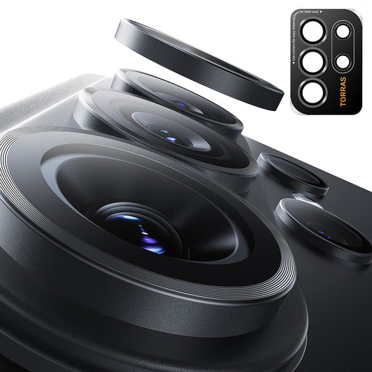 Torras Lensguard Rear Camera Protection Film for Samsung Galaxy S26 Ultra, Tempered Glass, Black