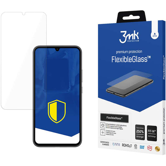 Ochranná fólia na displej 3MK FlexibleGlass pre Samsung Galaxy A34 A346, flexibilné sklo, plné lepidlo