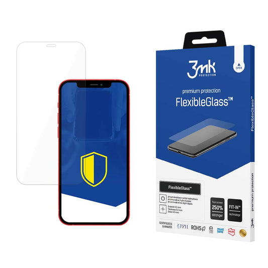 Ochranná fólia na displej 3MK FlexibleGlass pre Apple iPhone 12 / 12 Pro, flexibilné sklo, plné lepidlo