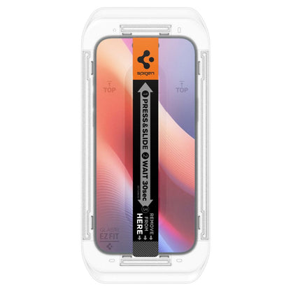 Ochranná fólia na displej Privacy Spigen GlastR EZ FIT pre Apple iPhone 17 Pro / 17 / 16 Pro, Kalené sklo, Full Glue, Sada 2 kusy AGL07929