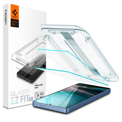 Ochranná fólia na displej Spigen GlastR EZ FIT HD pre Samsung Galaxy S25 Ultra S938, Kalené sklo, Full Glue, Sada 2 kusy AGL09082