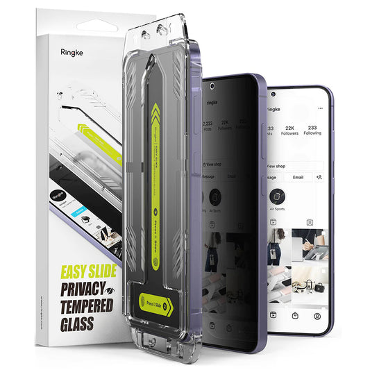 Ochranná fólia na displej Privacy Ringke Easy Slide pre Samsung Galaxy S25+ S936 / S24+ S926, Kalené sklo, Full Glue, Sada 2 kusy
