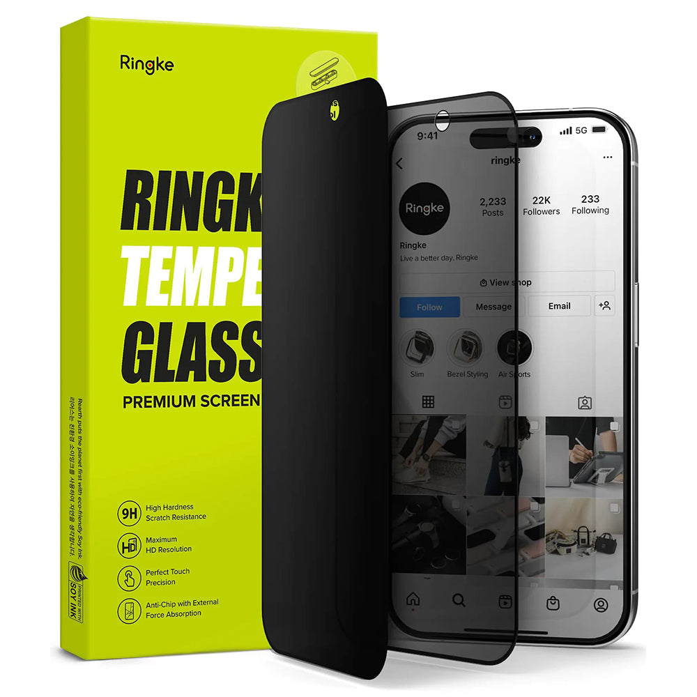 Ochranná fólia Privacy Ringke na displej pre Apple iPhone 15 Pro Max, Tvrdené sklo, Full Glue