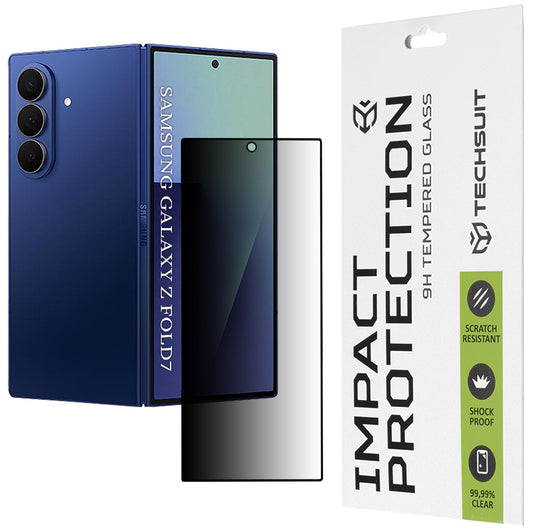 Ochranná fólia na vonkajší displej Privacy Techsuit pre Samsung Galaxy Z Fold7 F966, tvrdené sklo, celoplošné lepidlo, 111D
