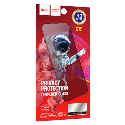 Ochranná fólia na displej Privacy HOCO G15 pre Apple iPhone 12 / 12 Pro, Tvrdené sklo, Full Glue, 5D