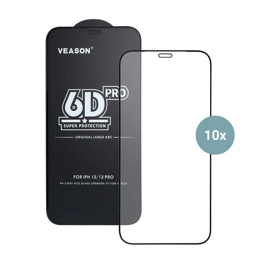 Ochranná fólia na displej Veason PRO pre Apple iPhone 17 Pro, tvrdené sklo, plné lepidlo, sada 10 kusov, 6D, čierna