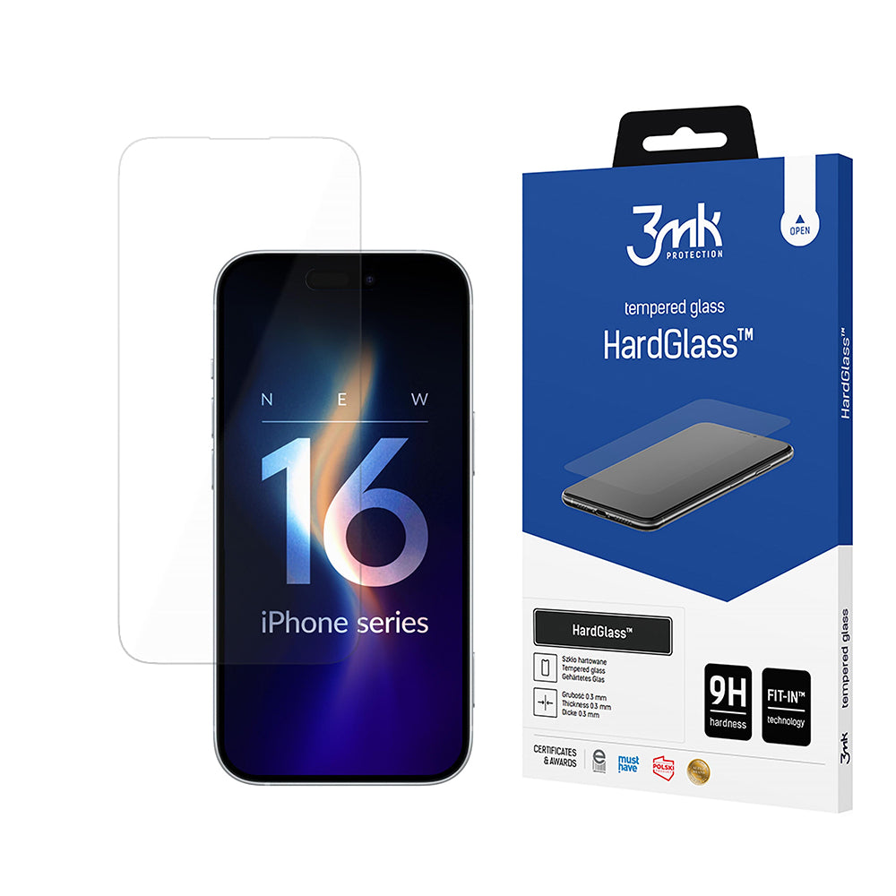 Ochranná fólia na displej 3MK HardGlass 2 pre Apple iPhone 16 Pro Max, tvrdené sklo, plné lepidlo