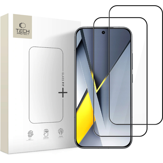 Ochranná fólia na displej Tech-Protect FIT+ pre Xiaomi Poco F8 Ultra, tvrdené sklo, plné lepidlo, sada 2 kusov, 2.5D, čierna