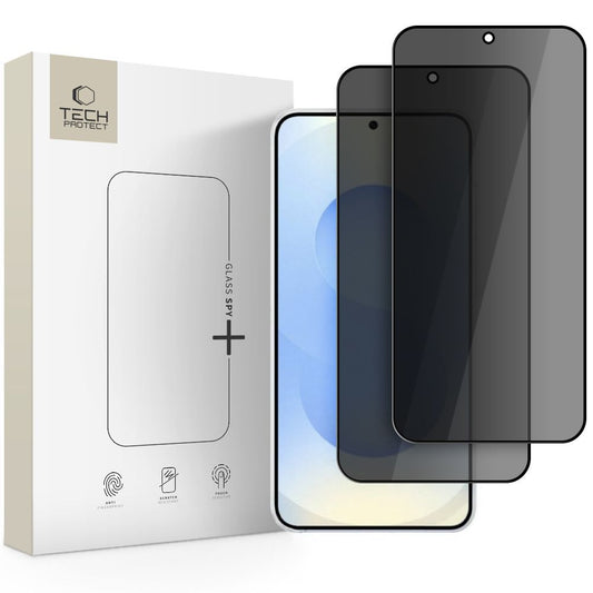 Ochranná fólia na displej Privacy Tech-Protect Spy+ pre Samsung Galaxy S26 Plus S947, Tvrdené sklo, Full Glue, Sada 2 kusy
