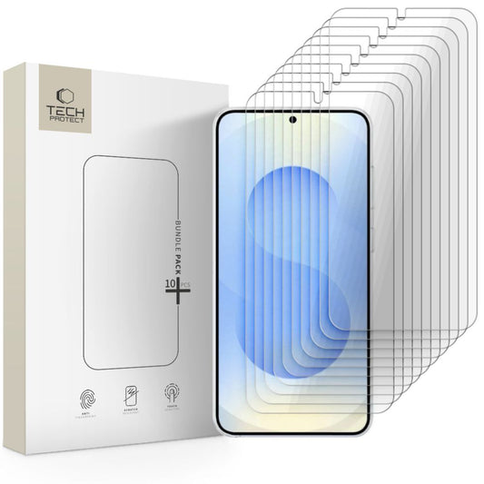 Ochranná fólia na displej Tech-Protect pre Samsung Galaxy S26 S942, Tvrdené sklo, Full Glue, Sada 10 kusov
