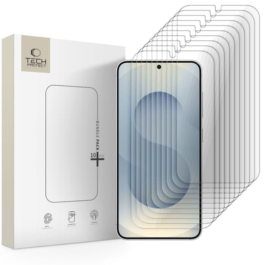 Ochranná fólia na displej Tech-Protect pre Samsung Galaxy S25 S931 / S24 S921, Tvrdené sklo, Full Glue, Sada 10 kusov