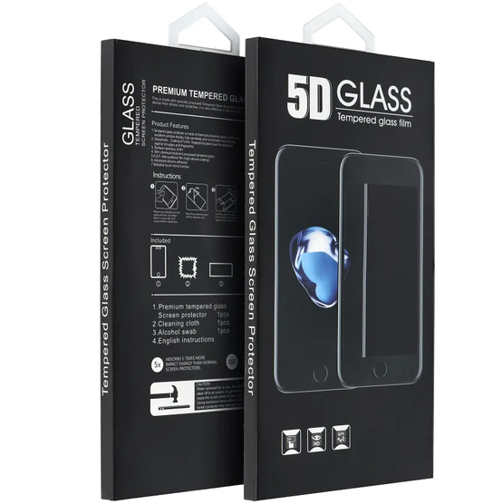 OEM ochranná fólia na displej pre Xiaomi Redmi Note 15 Pro 4G / Note 15 Pro 5G, tvrdené sklo, plné lepidlo, 5D, čierna