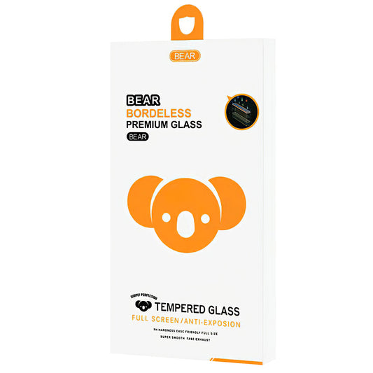 Ochranná fólia na displej Bear Borderless pre Apple iPhone 17e / 16e / 14, tvrdené sklo, celoplošné lepidlo