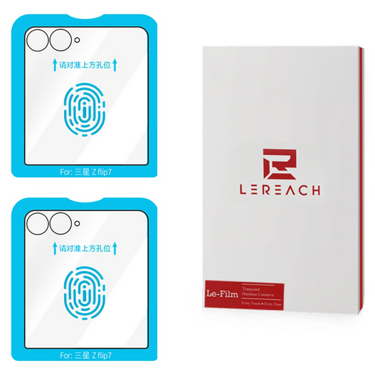 Ochranná fólia na vonkajší displej Lereach pre Samsung Galaxy Z Flip8 F776 / Galaxy Z Flip7 F766, tvrdené sklo, plné lepidlo, sada 2 kusy, čierna