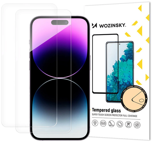Ochranná fólia na displej WZK pre Apple iPhone 18 Pro / 17 Pro / 16 Pro, tvrdené sklo, plné lepidlo, sada 2 kusy