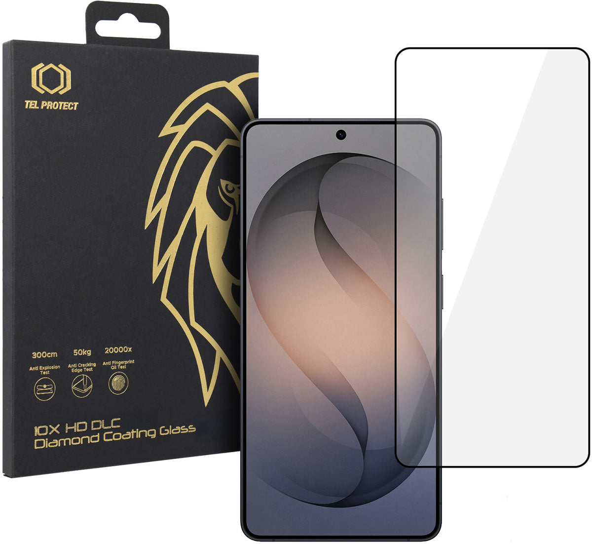 Ochranné sklo na displej Tel Protect 10X HD DLC Diamond Coating pre Samsung Galaxy S26 Ultra S948, tvrdené sklo, celoplošné lepenie, čierne