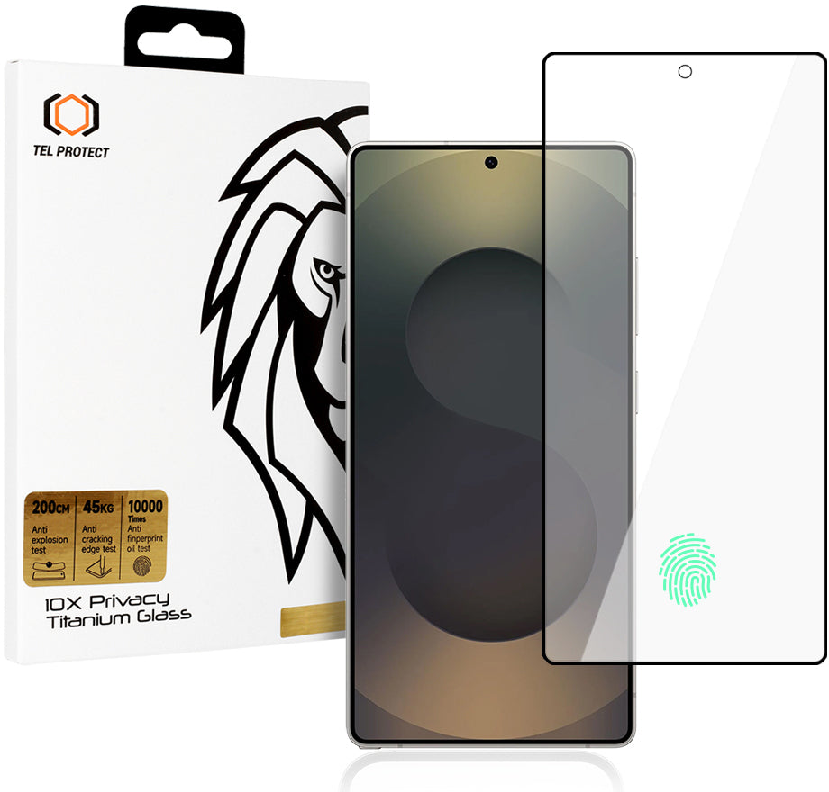 Ochranná fólia na displej Privacy Tel Protect 10X Plus Titanium pre Samsung Galaxy S25 Ultra S938, tvrdené sklo, celoplošné lepenie