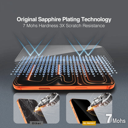 Ochranné sklo na displej Tel Protect 10X HD DLC Diamond Coating pre Apple iPhone 18 Pro / 17 Pro, tvrdené sklo, celoplošné lepenie, čierne