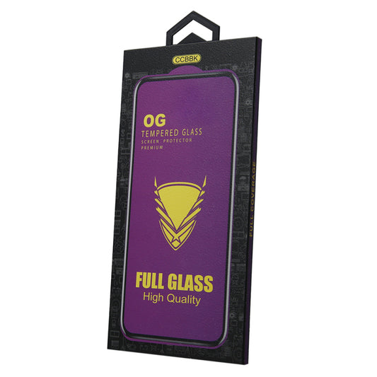 OEM OG Premium Screen Protector for Samsung Galaxy S21 5G G991, Glass Shield, Full Glue, Black 