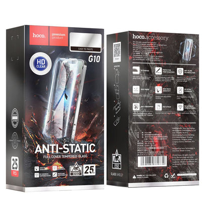 HOCO Screen Protector for Apple iPhone 14 Pro Max, Tempered Glass, Full Glue, Set of 25 pieces, Black