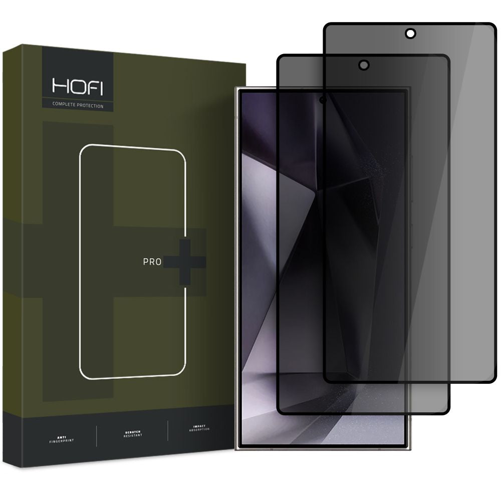 Ochranná fólia na displej Privacy HOFI Glass PRO+ pre Samsung Galaxy S25 Ultra S938, tvrdené sklo, plné lepidlo, sada 2 kusy