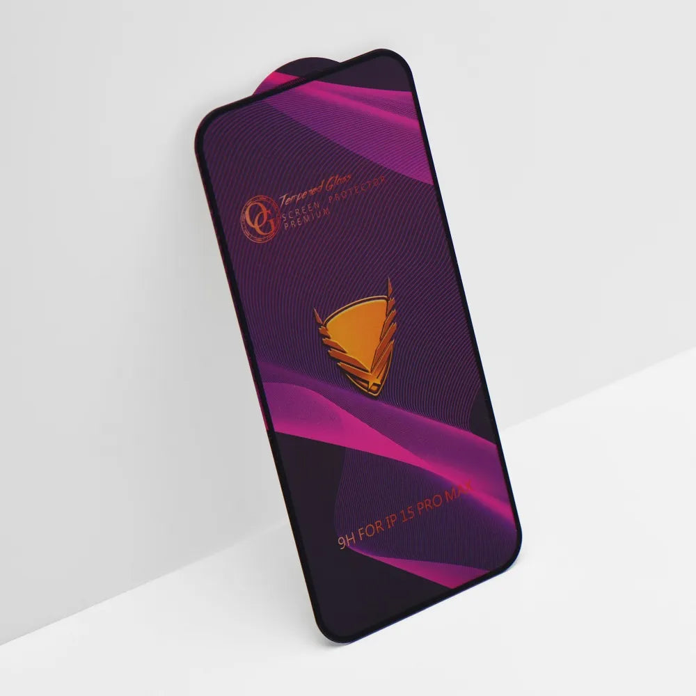 Ochranná fólia na displej OEM OG Premium pre Apple iPhone 17 Pro, Tvrdené sklo, Full Glue, Čierna