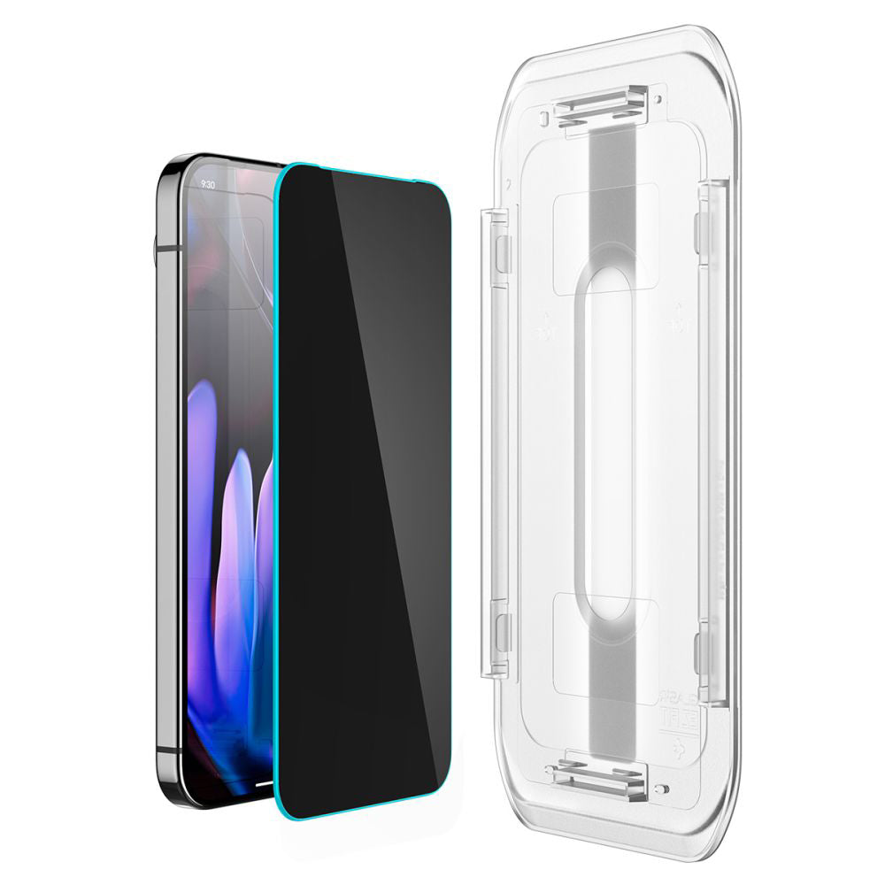 Ochranná fólia na displej Privacy Spigen GlastR EZ FIT pre Google Pixel 9 Pro XL, tvrdené sklo, plné lepidlo, sada 2 kusy AGL09313