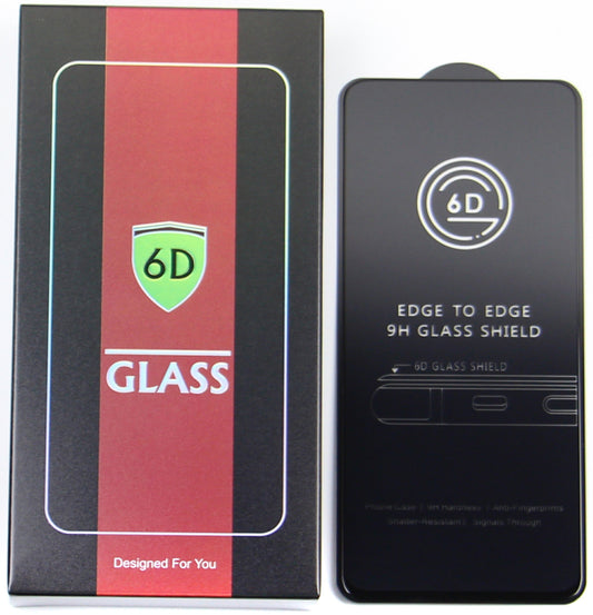 OEM ochranná fólia na displej pre Apple iPhone 17e / 16e / 14 / 13 Pro, tvrdené sklo, plné lepidlo, sada 10 kusov, 6D, čierna