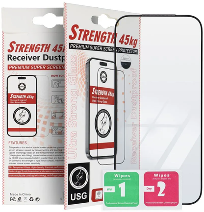 Ochranná fólia na displej OEM Ultra Strong 45KG pre Apple iPhone 14 Pro Max, tvrdené sklo, plné lepidlo, 2.5D, čierna