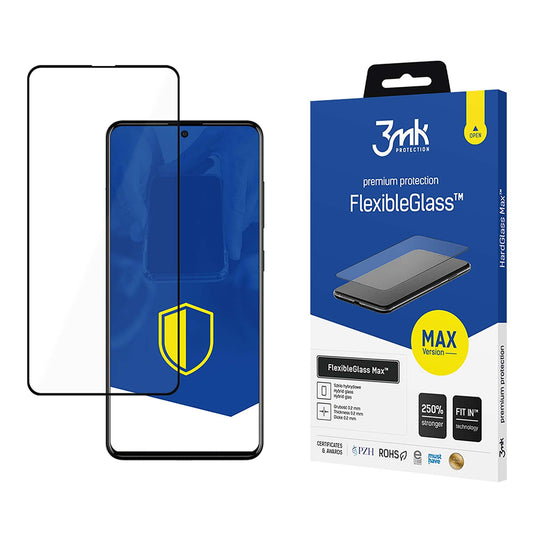 Ochranná fólia na displej 3MK FlexibleGlass Max pre Samsung Galaxy A52s 5G A528 / A52 5G A526 / A52 A525, flexibilné sklo, plné lepidlo, čierna