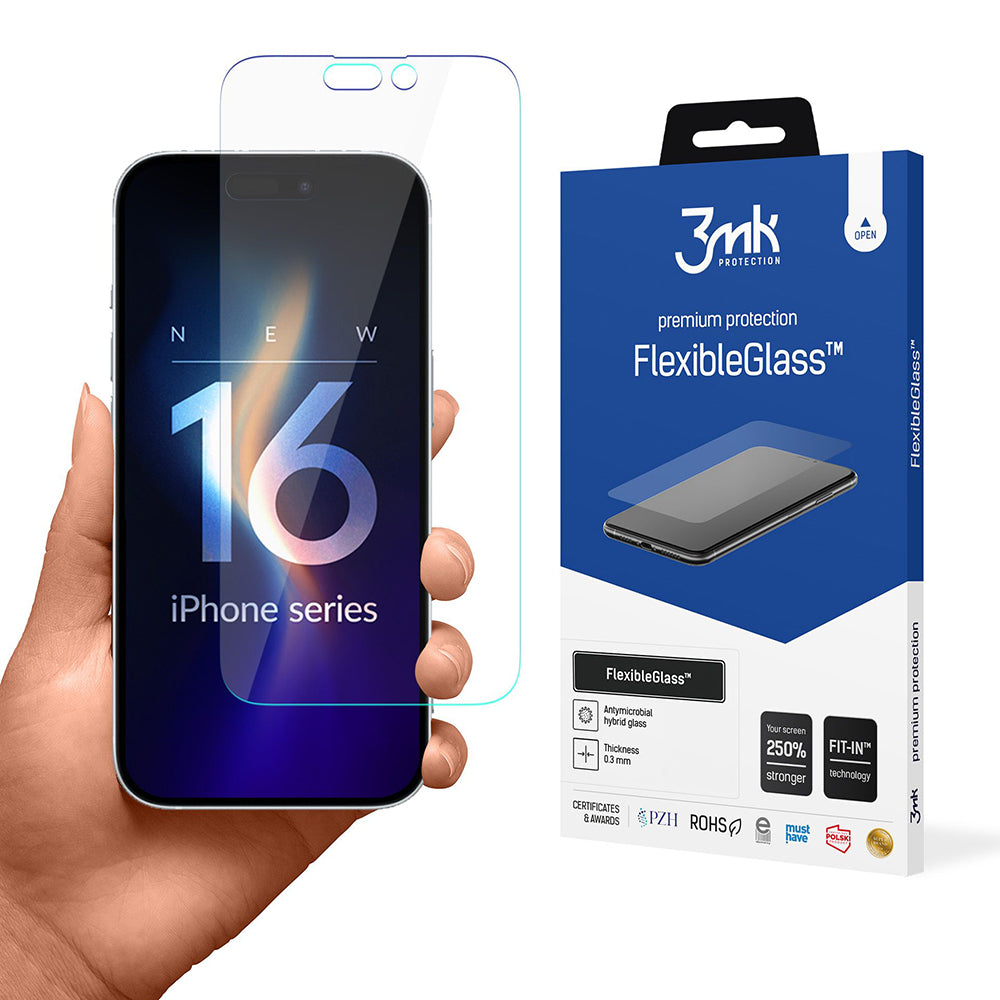 Ochranná fólia na displej 3MK FlexibleGlass pre Apple iPhone 16 Pro, flexibilné sklo, plné lepidlo