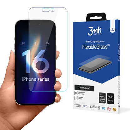Ochranná fólia na displej 3MK FlexibleGlass pre Apple iPhone 16 Pro, flexibilné sklo, plné lepidlo