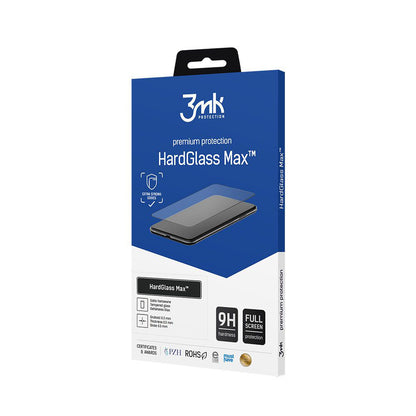 Ochranná fólia na displej 3MK HardGlass Max pre Apple iPhone 16 Pro, tvrdené sklo, plné lepidlo, čierna