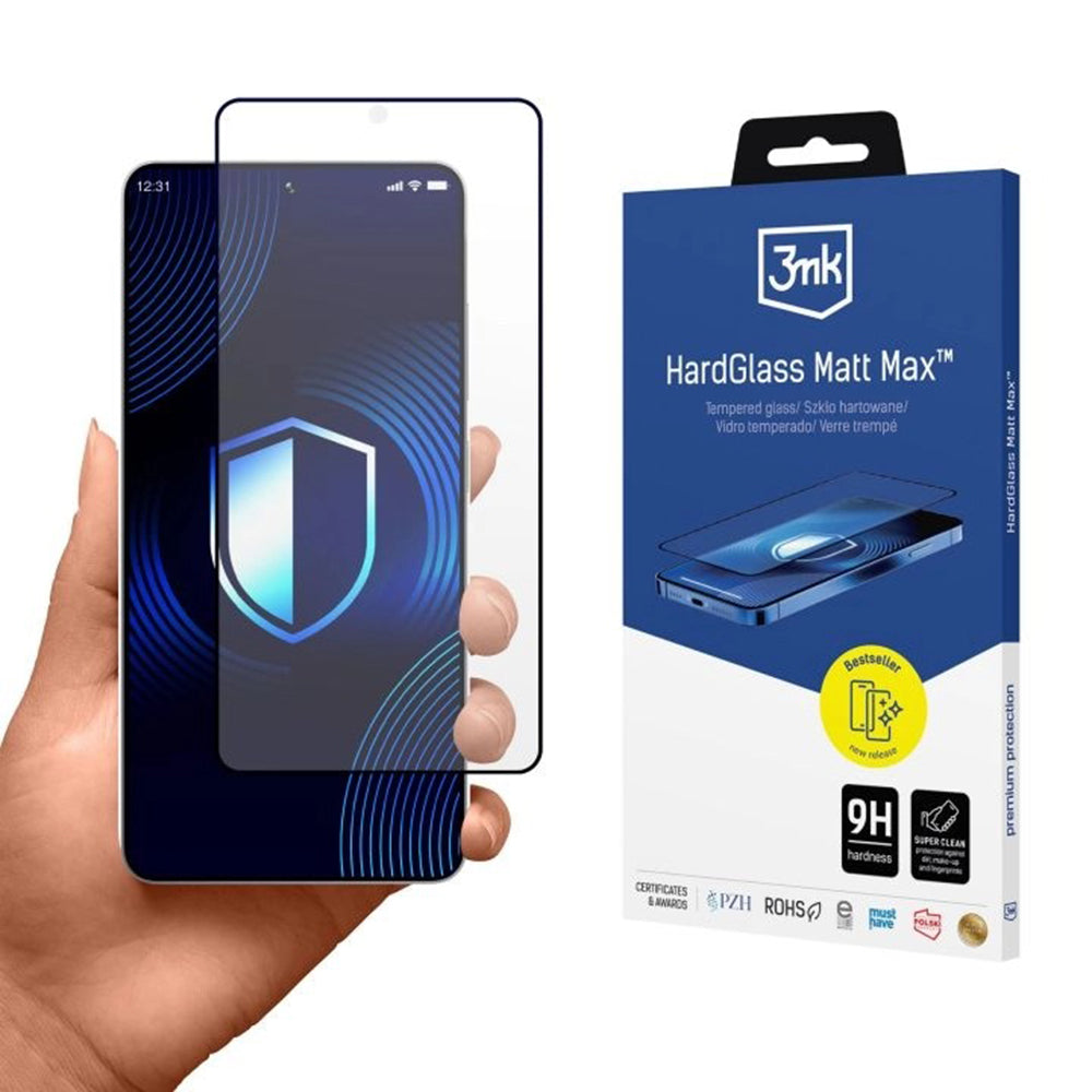 Ochranná fólia na displej 3MK HardGlass pre Samsung Galaxy S26 Ultra S948, Tvrdené sklo, Full Glue, Čierna