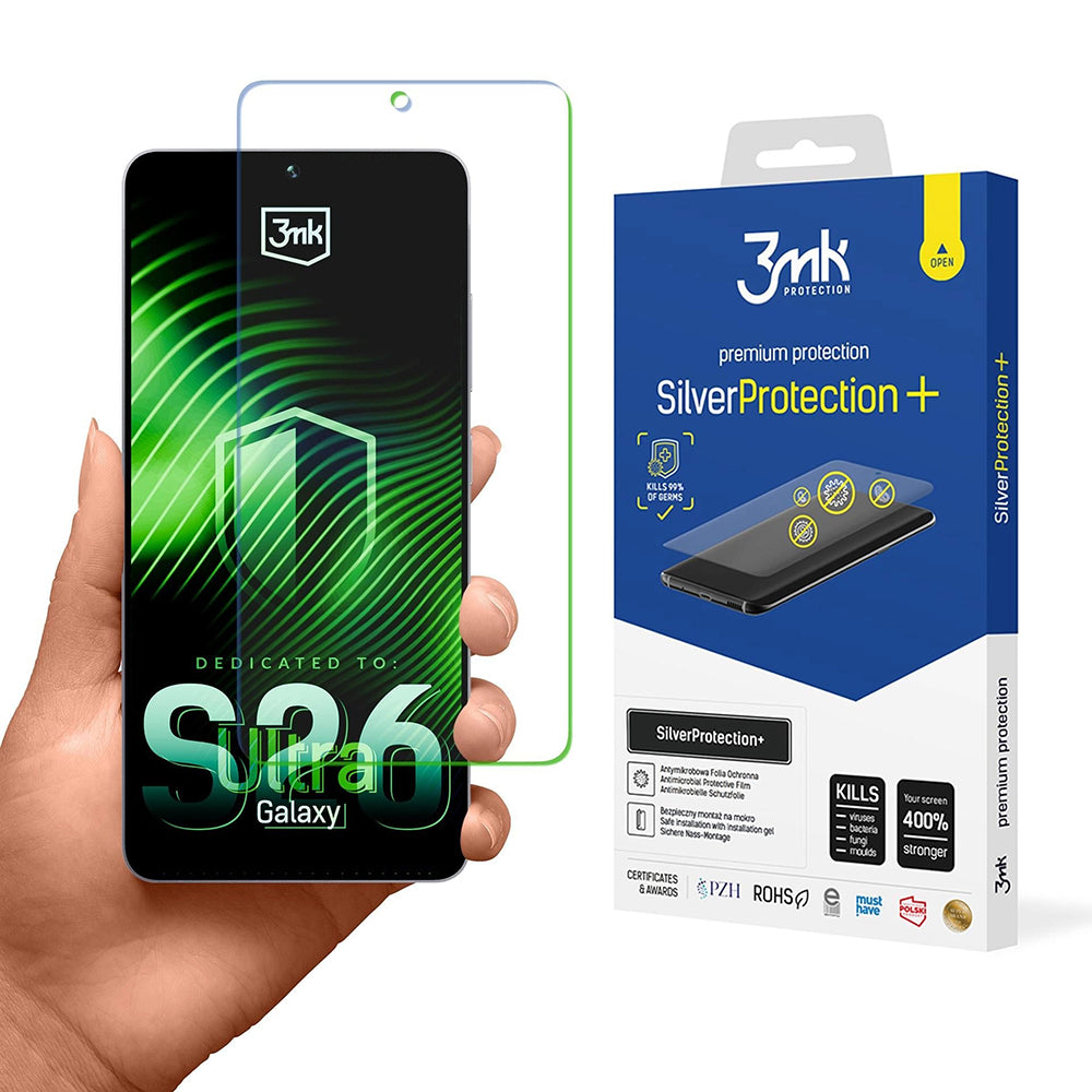 Ochranná fólia na displej 3MK Silver Protect+ pre Samsung Galaxy S26 Ultra, Plast