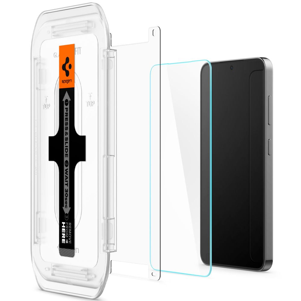 Ochranná fólia na displej Spigen GlastR EZ FIT pre Samsung Galaxy S25+ S936 / S24+ S926, Tvrdené sklo, Full Glue, Sada 2 kusy AGL07432