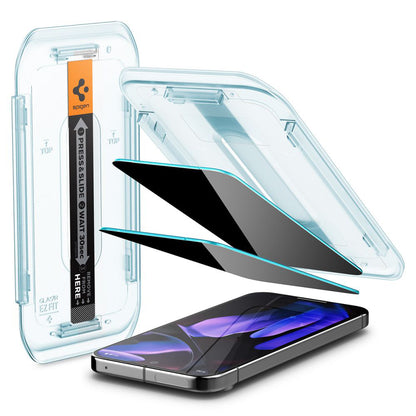 Ochranná fólia na displej Privacy Spigen GlastR EZ FIT pre Google Pixel 9 / 9 Pro, tvrdené sklo, plné lepidlo, sada 2 kusy